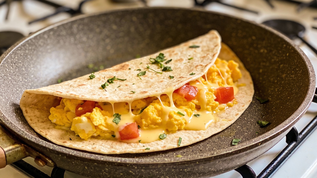 Junte tortilha com ovos e queijo e faça um café da manhã que fica pronto em poucos minutos