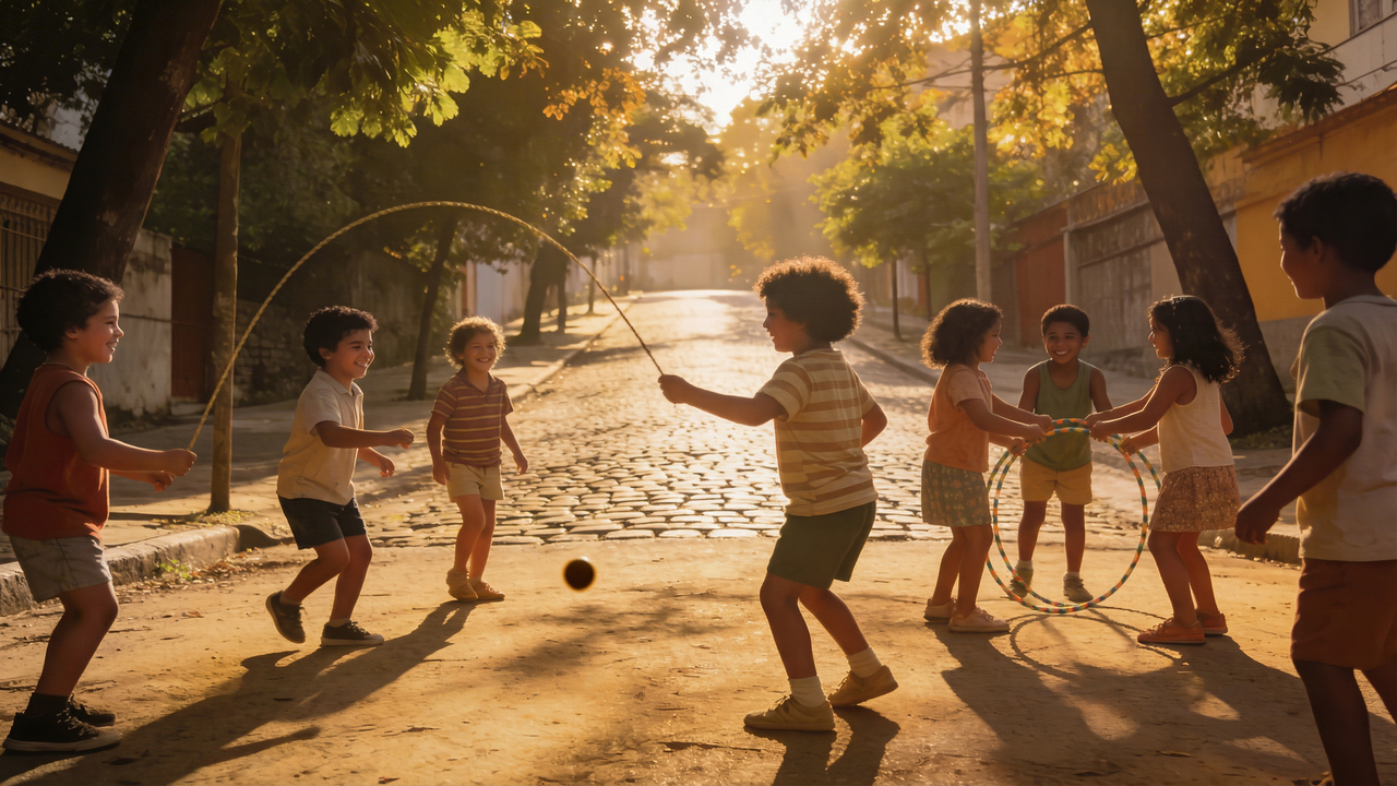 Essas brincadeiras simples ensinavam respeito sem precisar de lição