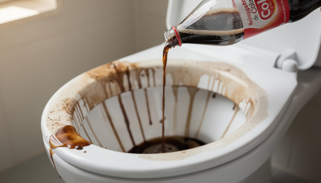 Despeje essa bebida popular no vaso sanitário. Em quinze minutos, o vaso limpo como um novo