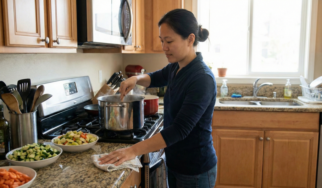 Limpar enquanto cozinha é um ótimo hábito