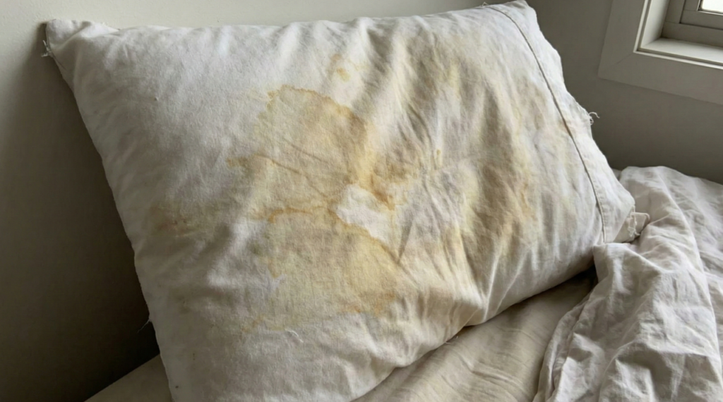 Com o uso, o travesseiro guarda pele morta, óleo e suor do corpo