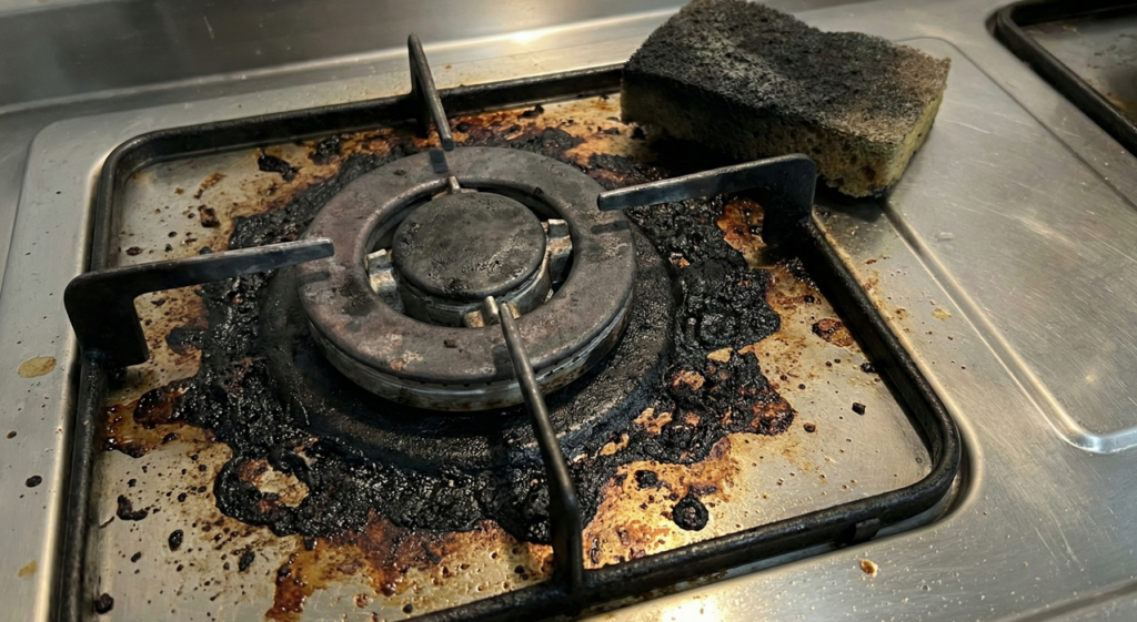Conforme o uso, a boca do fogão acumula sujeira e gordura