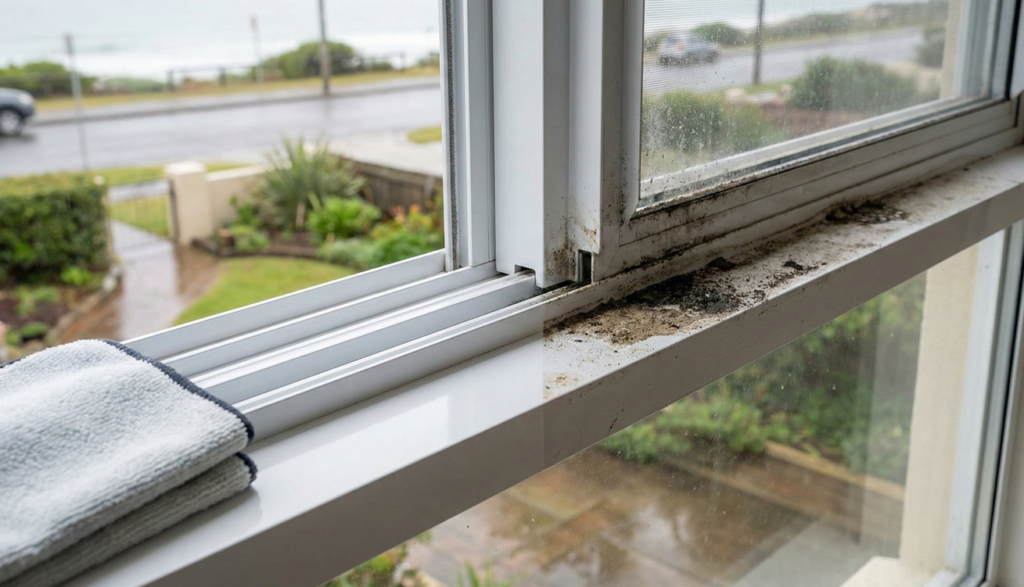 A limpeza constante dos trilhos da janela é importante para não se ter alguma obstrução