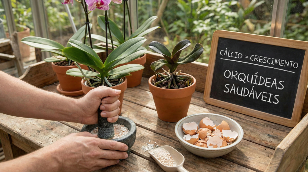 Cascas de ovo acrescentam cálcio á sua planta