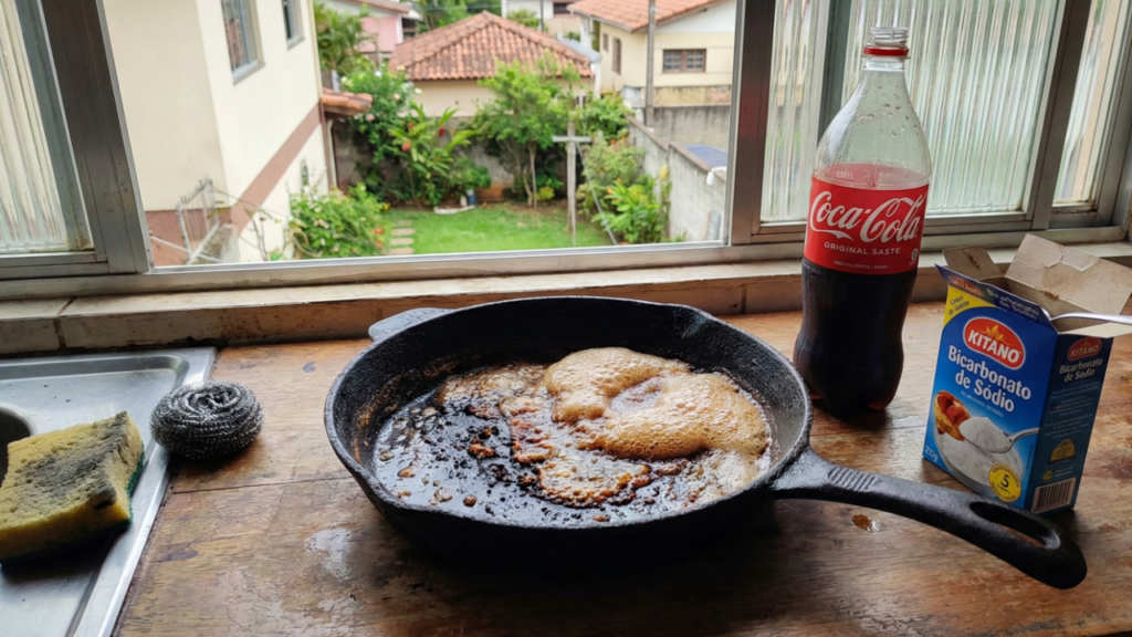A mistura de refrigerante com bicarbonato pode salvar aquela frigideira que não solta a sujeira por nada