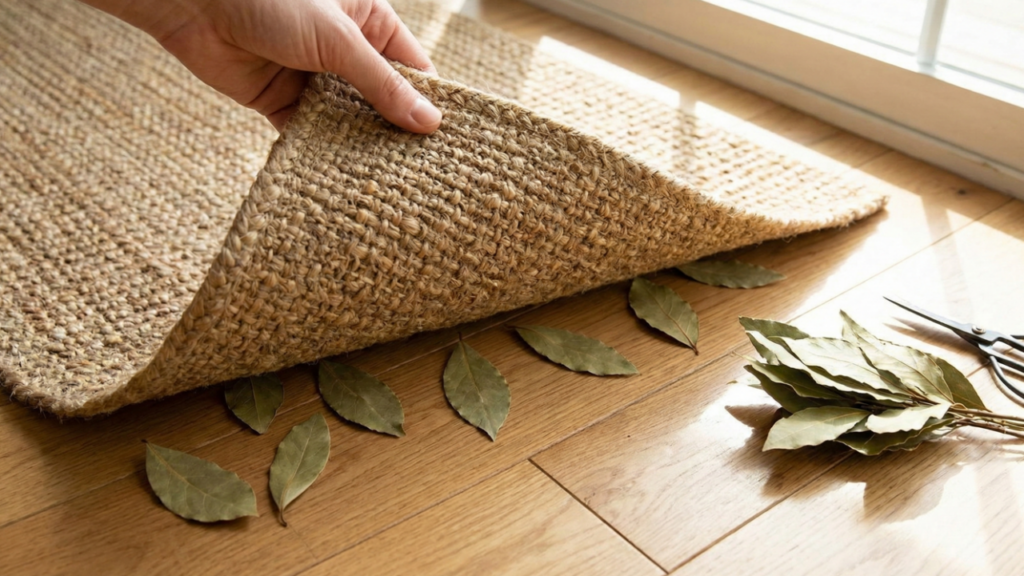 O louro deve ser distribuído por toda a superfície abaixo do tapete