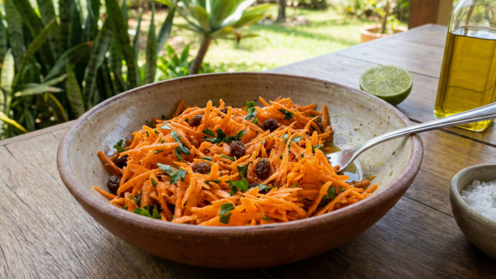 Uma saladinha de cenoura é perfeita para acompanhar qualquer prato principal