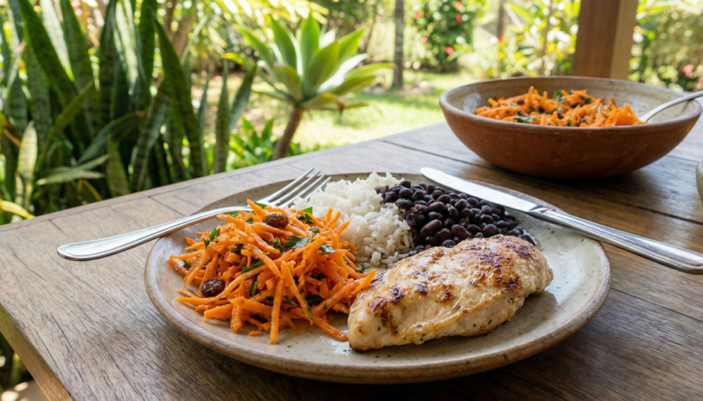 Com poucos ingredientes, é possível fazer essa bela salada