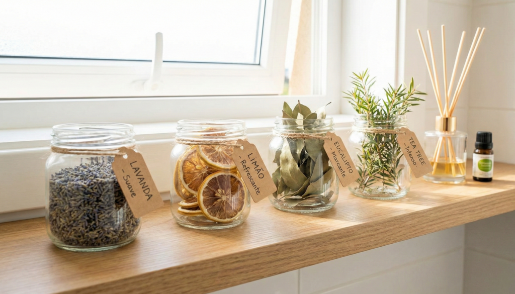 Óleos diversos podem ser utilizados, dependendo do tipo de odor desejado