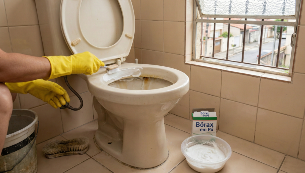 Para limpezas mais difíceis, pode se utilizar uma pastinha de bórax