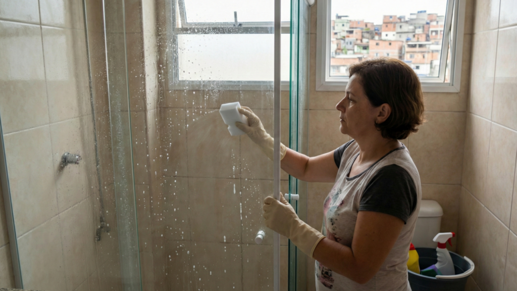 A esponja de melamina é uma ótima opção pra retirar aquela sujeira mais pesada