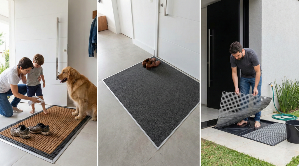 Materiais diferentes podem ser utilizados, dependendo do tipo de área onde será instalado