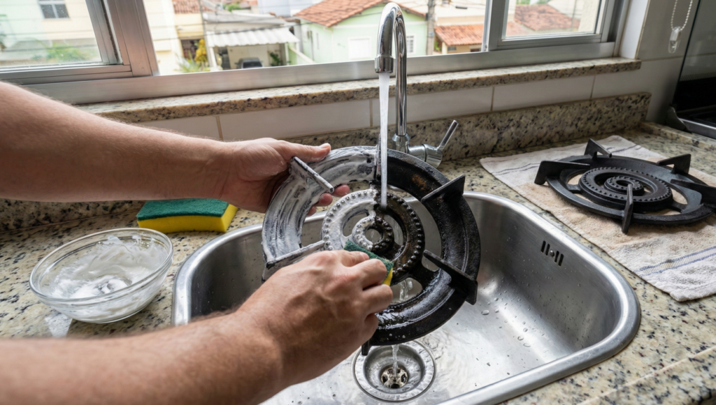 A limpeza é simples, sem necessidade de muito esforço e tempo