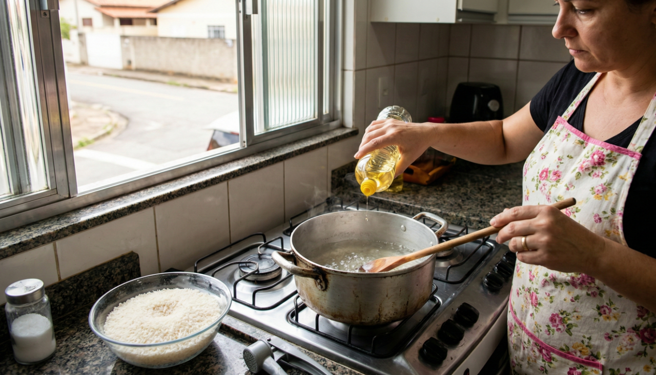 Esse truque simples deixa seu arroz soltinho