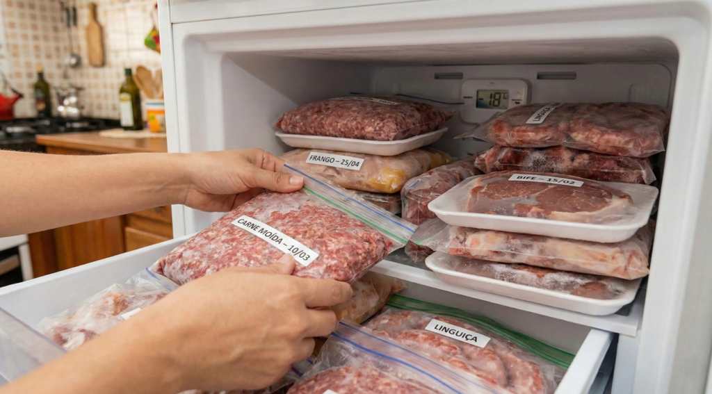 Mesmo congeladas, as carnes tem um tempo máximo de armazenamento seguro