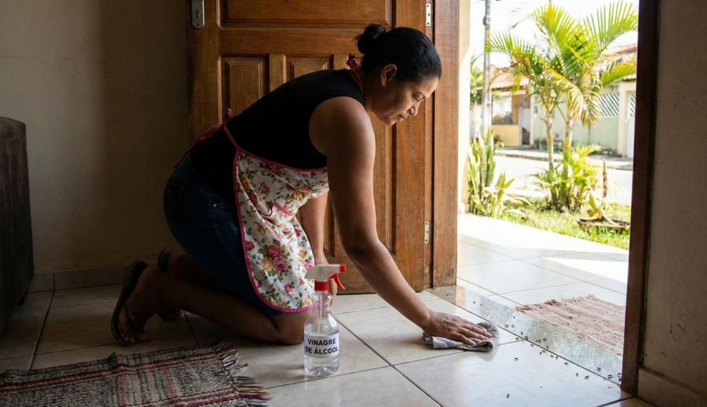 O vinagre pode afastar a entrada de insetos