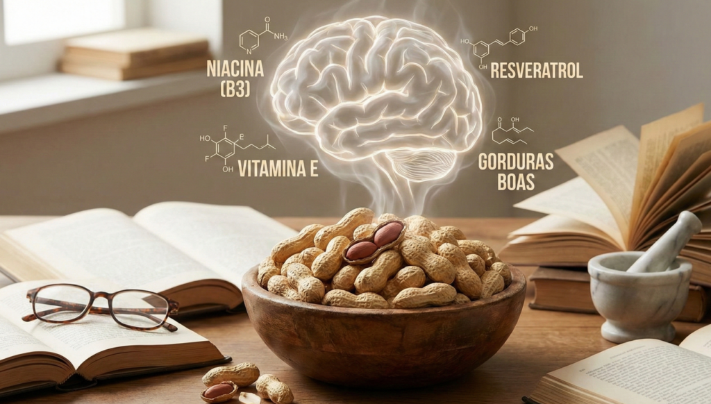 O amendoim conta com muitos nutrientes importantes para a saúde do cérebro