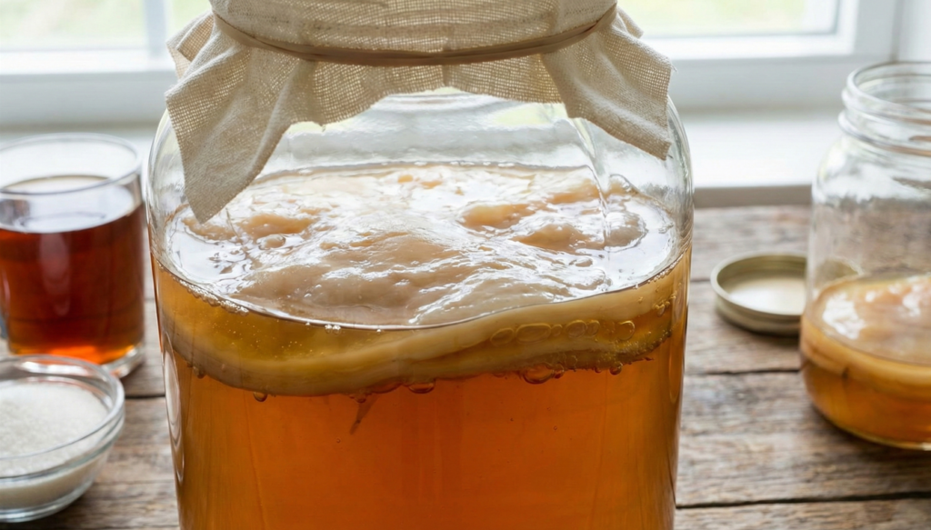 A Kombucha é rica em probióticos e fortalece a saúde do intestino