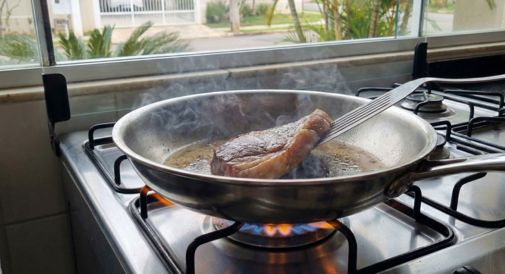Inox vs antiaderente: o detalhe que decide se sua comida vai dourar ou só “cozinhar” sem graça na frigideira