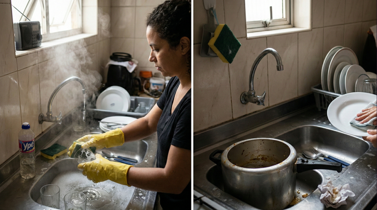 Como lavar louça à mão sem contaminação e com resultado realmente limpo