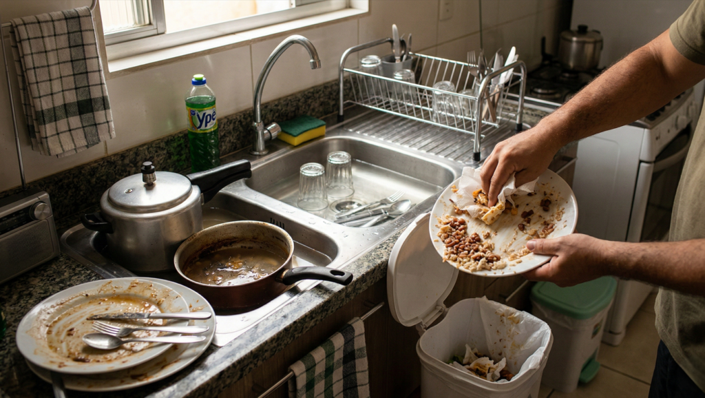 Como lavar louça à mão sem contaminação e com resultado realmente limpo