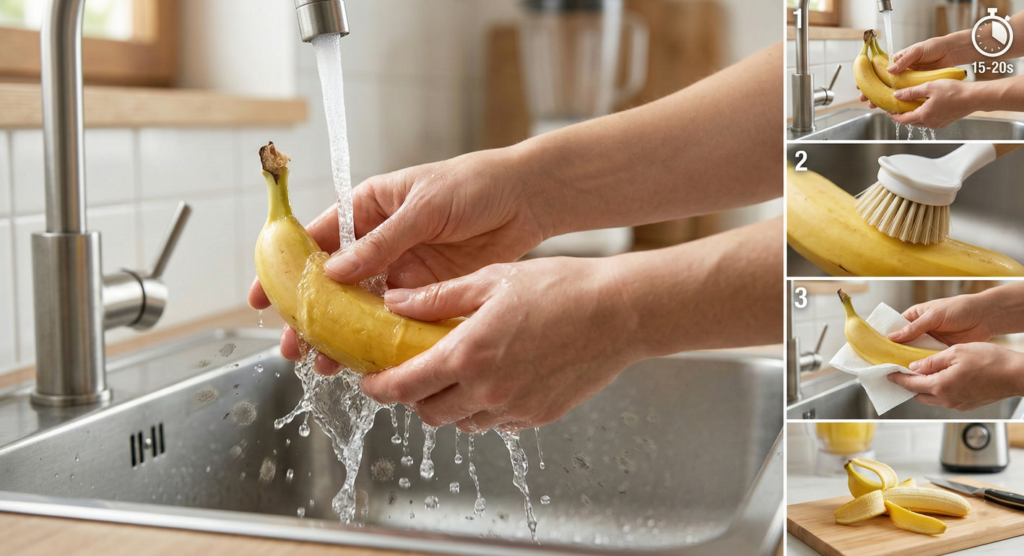 Por que lavar a banana antes de descascar e como fazer isso do jeito certo em 20 segundos