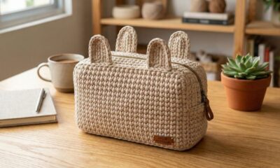 O truque importante para deixar sua necessaire de crochê em fio de malha perfeita logo de primeira