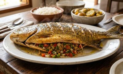 Esse tambaqui assado recheado descansa 12 horas e fica mais suculento no forno