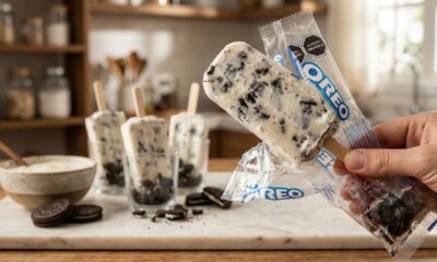 Esse picolé de Oreo no pacotinho fica pronto em 10 minutos e não precisa de molde