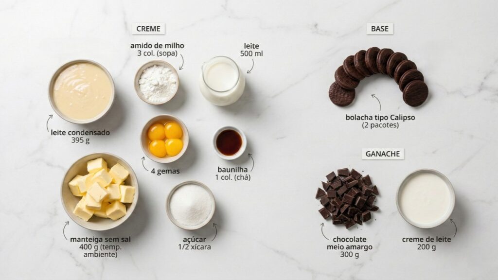 Misture creme, manteiga e chocolate para criar uma torta holandesa firme, cremosa e perfeita para servir gelada