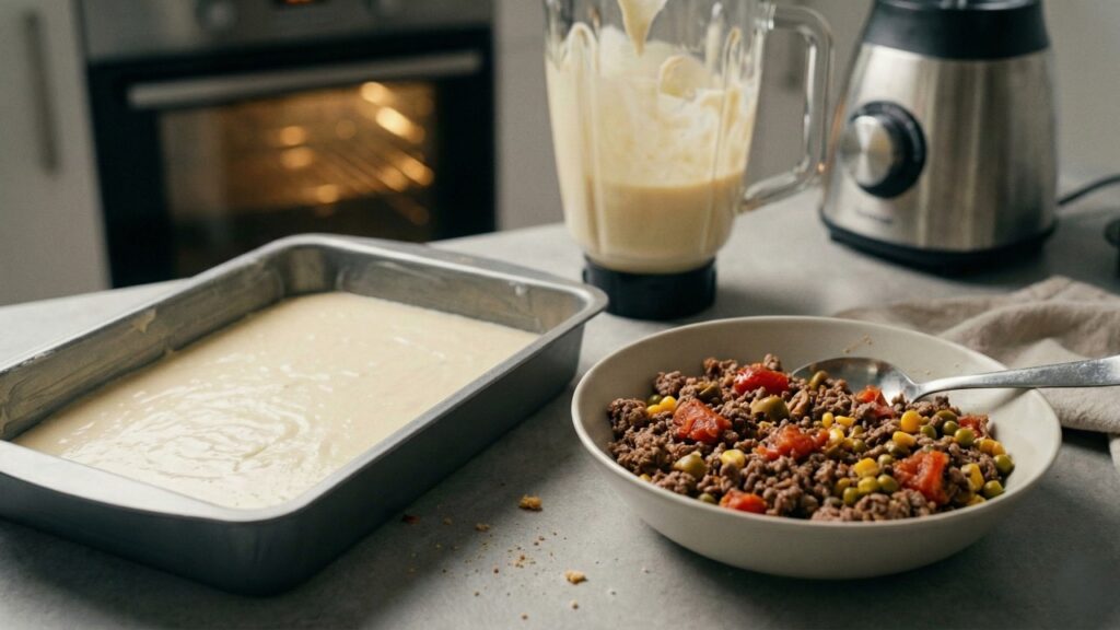 A torta de carne moída de liquidificador fica deliciosa e leve, mas só se você respeitar essa ordem de preparo