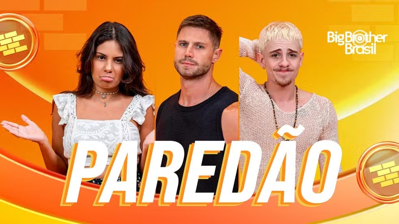 Gabriela, Jonas Sulzbach e Juliano Floss na imagem promocional do Paredão BBB 26.