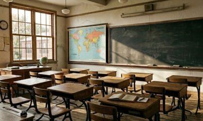 O mapa pendurado na parede era presença certa e fazia parte da rotina escolar antiga