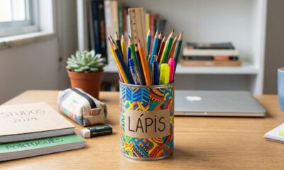 Aprenda a fazer porta-lápis com recicláveis que parecem peças compradas prontas