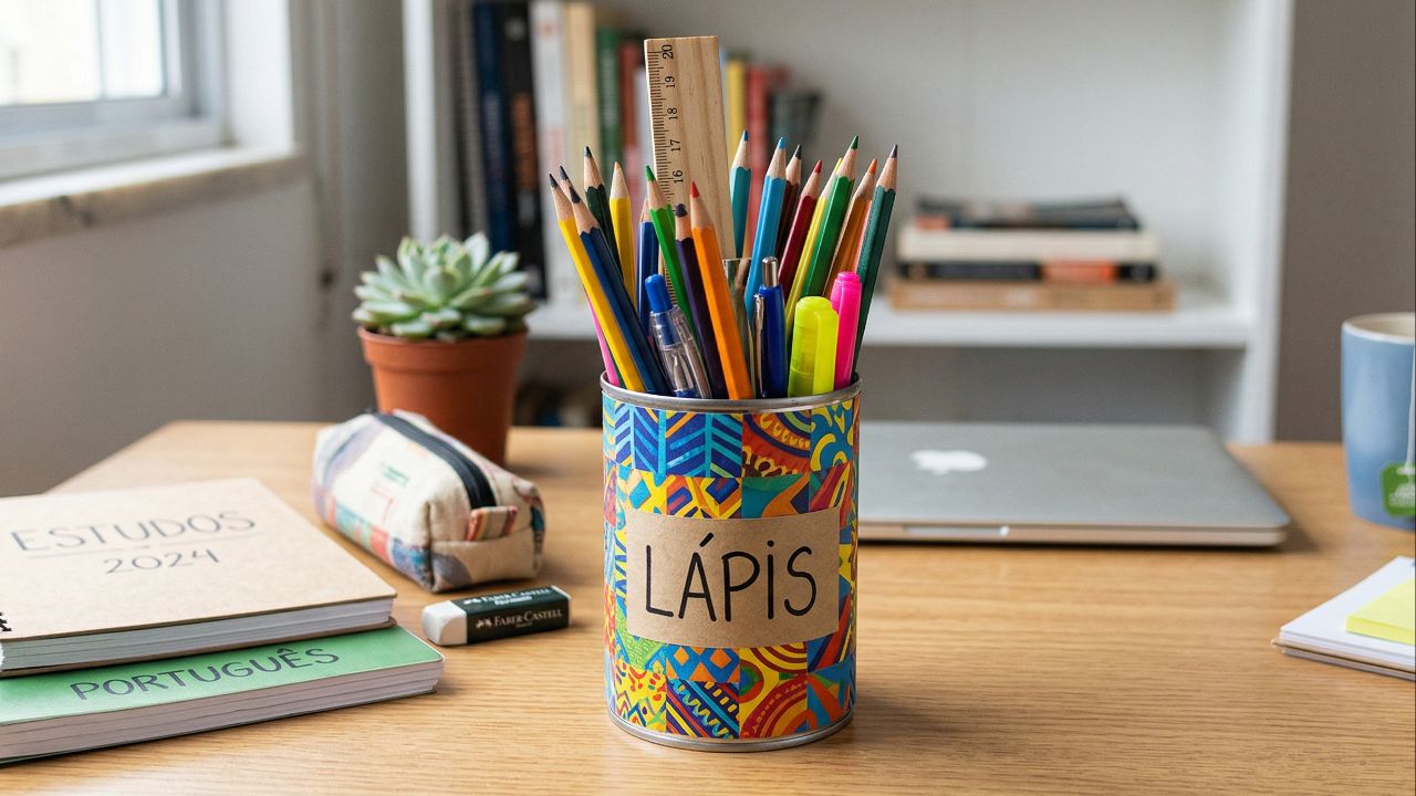 Aprenda a fazer porta-lápis com recicláveis que parecem peças compradas prontas