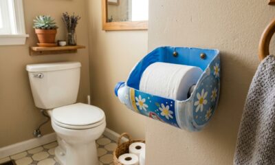 Com um galão de água sanitária, dá para criar um porta-papel higiênico lindo e econômico