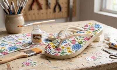Aprenda como fazer decoupage em chinelo com acabamento profissional e alta durabilidade