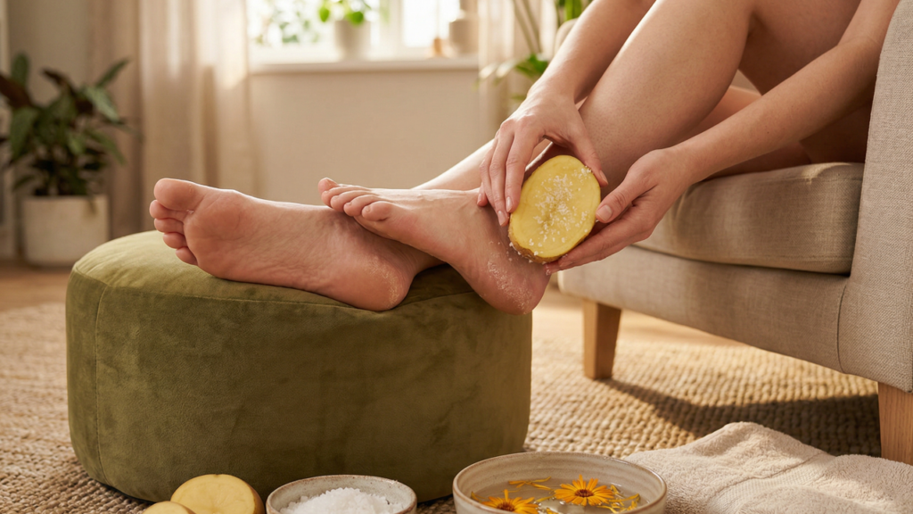 Como batata e sal ajudam a deixar os calcanhares mais macios em casa