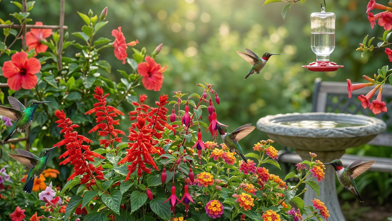 Jardim cheio de beija-flores: as flores certas fazem toda a diferença