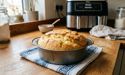 Esse bolo leva poucos ingredientes e pode ser preparado na airfryer em 20 minutos