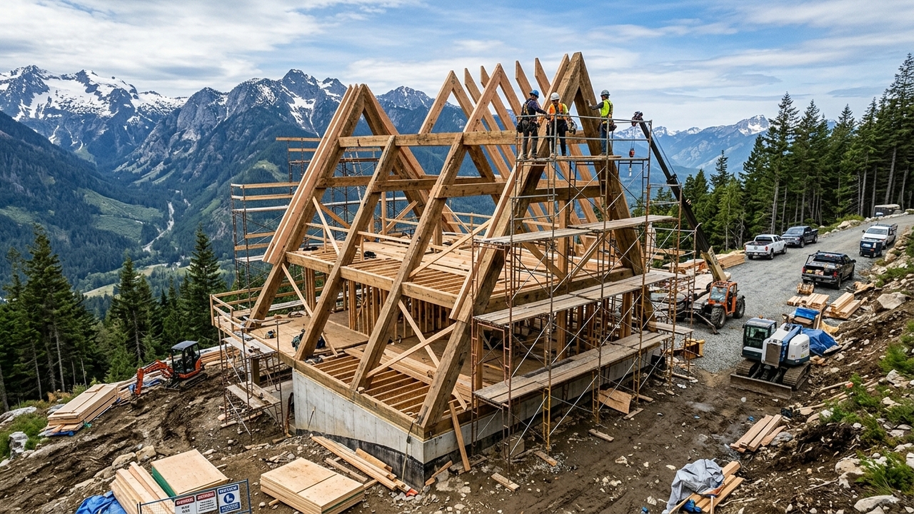 Sem experiência, ele constrói uma casa A-Frame de luxo em 9 meses e impressiona