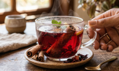 Aprenda a fazer o chá de hibisco com canela que ajuda idosos a aliviar o inchaço leve nas pernas