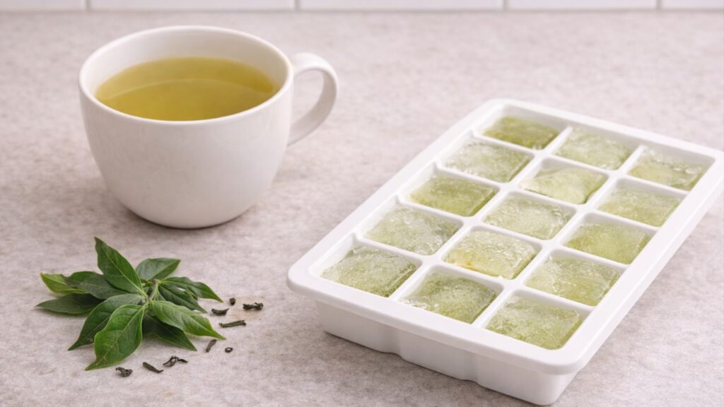 Adeus olheiras e poros abertos com o poder do chá verde gelado no rosto