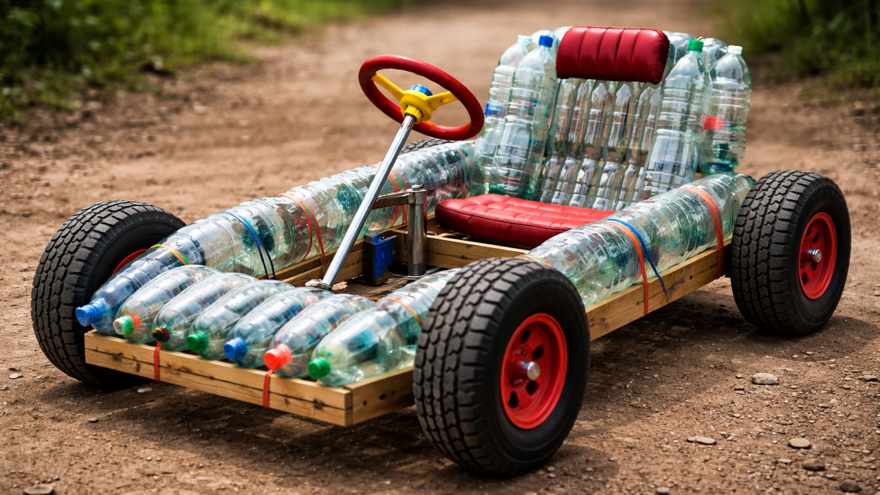 Aprenda a fazer esse carrinho movido à gravidade com alcance de quase 40 metros