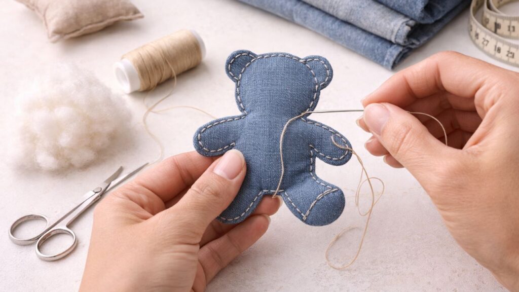 Como fazer chaveiro de ursinho com jeans velho e transformar roupa antiga em algo criativo e útil