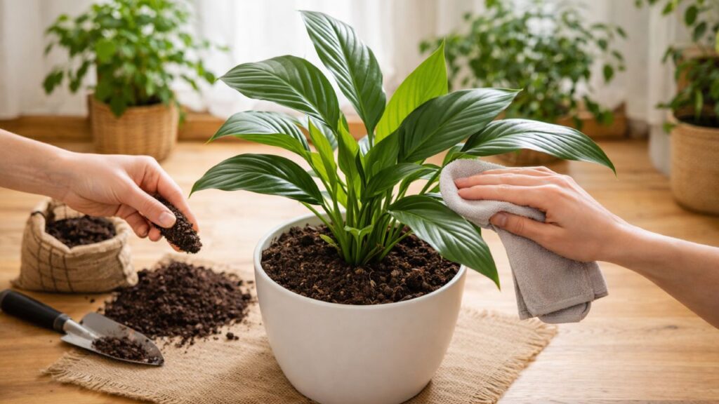 Seu lírio-da-paz pode ficar cheio de folhas novas se você começar a usar isso