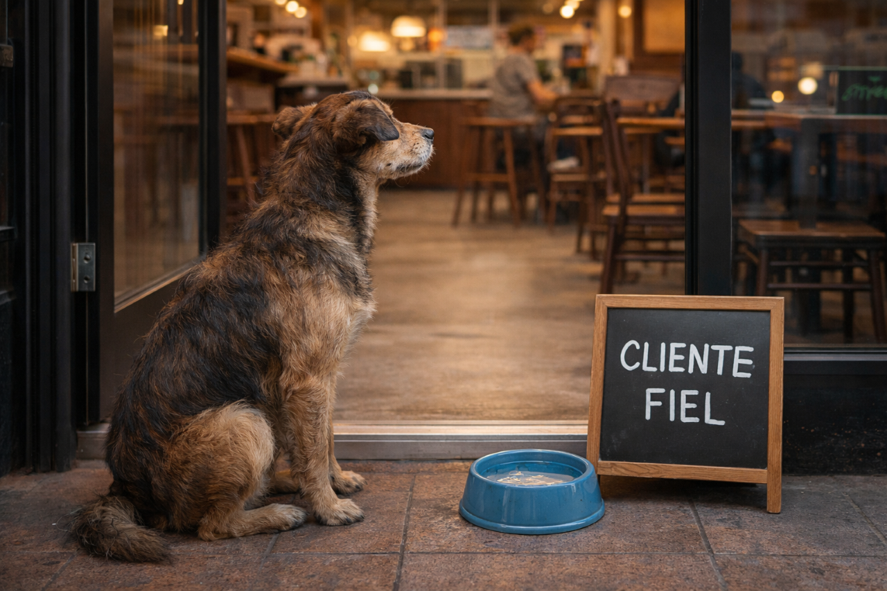 O cliente mais leal dessa cafeteria aparece todos os dias, e ele é um cachorro de rua