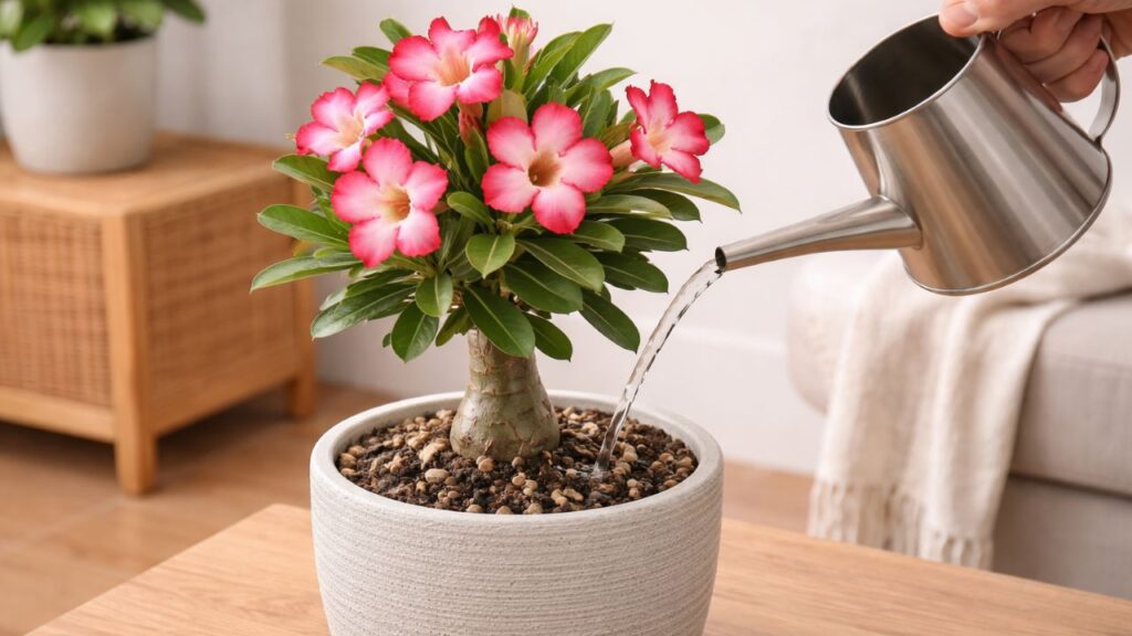 Tem um jeito simples que faz a rosa do deserto flores abrir muito mais e quase ninguém usa no cultivo