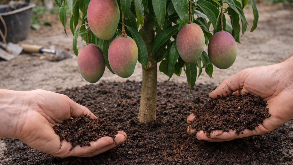 Seu pé de manga pode produzir mais do que o normal se você fizer isso na terra