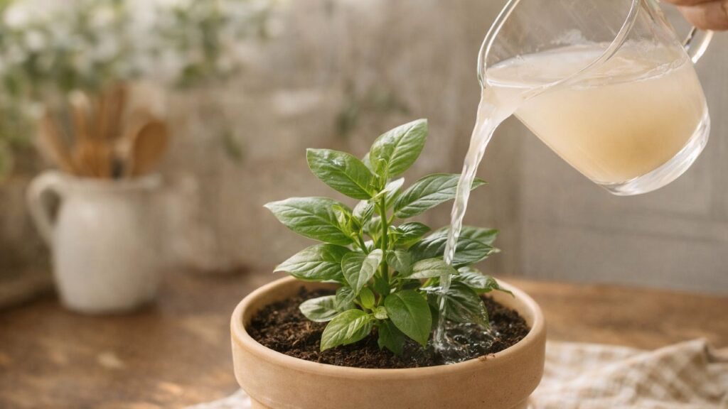 Usar água de arroz nas plantas: quais os benefícios e quando aplicar